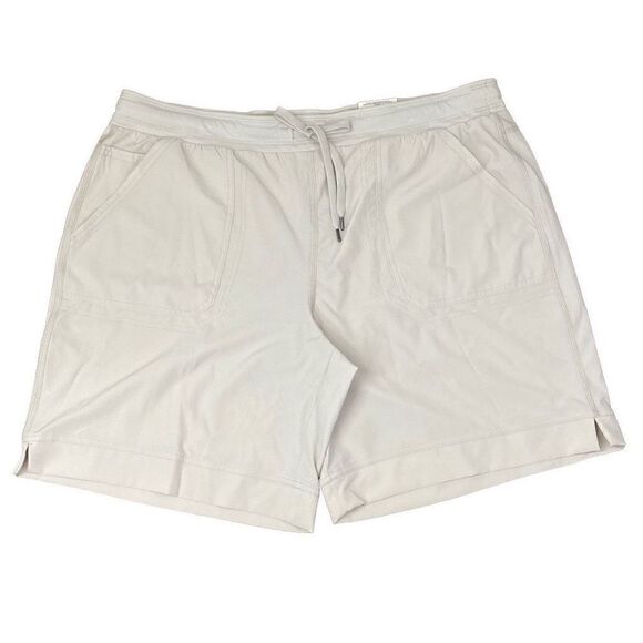 NWT Men’s Bermuda Short XXL Mid Rise Easy Fit Beige Moonbeam Elastic Tie Waist - Picture 1 of 4